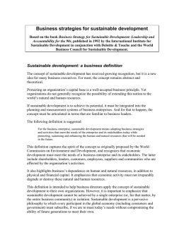 Business Strategy for Sustainable Development