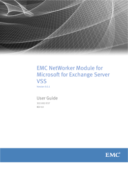 EMC NetWorker Module for Microsoft for
