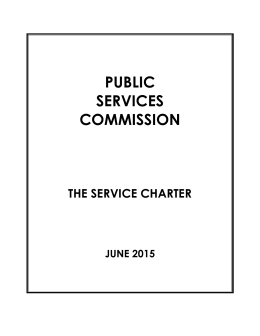 Service Charter - Public Services Commission