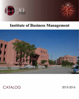 Catalog 2015-2016 l www.iobm.edu.pk
