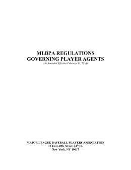 MLBPA Regulations Governing Player Agents