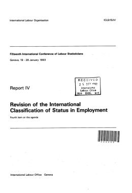 Revision of the International Classification of Status in Employment