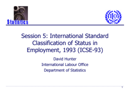 Session 5: International Standard Classification of Status in
