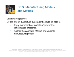 Ch 3 Manufacturing Models and Metrics