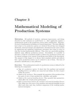 Mathematical Modeling of Production Systems