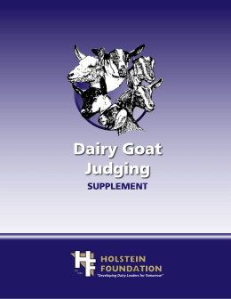Dairy Goat Judging Supplement