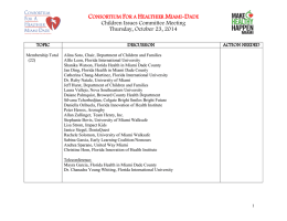 October 2014 - consortium for a healthier miami-dade
