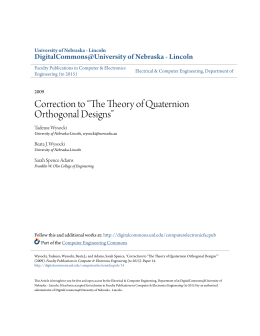 Correction to “The Theory of Quaternion Orthogonal Designs”