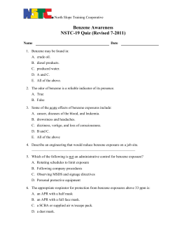 Benzene Awareness NSTC-19 Quiz (Revised 7
