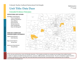 Unit Title: Data Daze Extended Evidence Outcomes