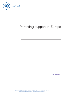 Parenting support in Europe
