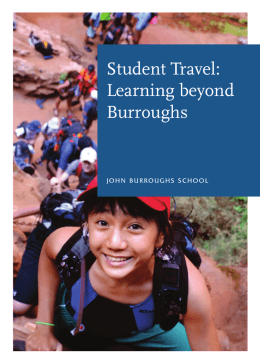 Student Travel: Learning beyond Burroughs