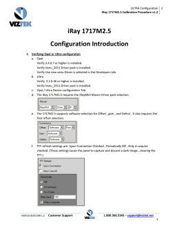 iRay 1717M2.5 Calibration Procedure