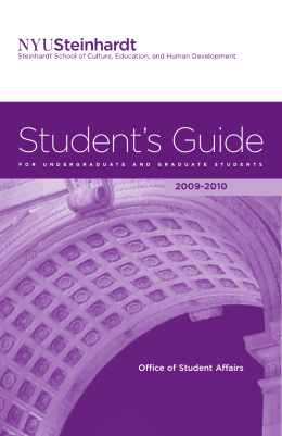 Student`s Guide - NYU Steinhardt