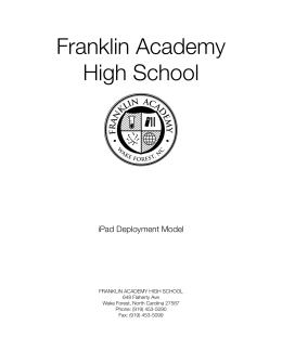 Franklin Academy iPad Deployment Model