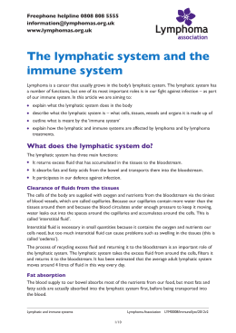 The lymphatic system and the immune system