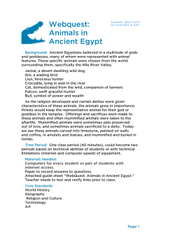 Webquest: Animals in Ancient Egypt
