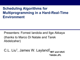 Scheduling Algorithms for Multiprogramming in a Hard-Real