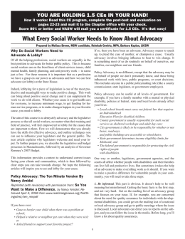 What Every Social Worker Needs to Know About Advocacy