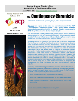 The Contingency Chronicle - Association of Contingency Planners