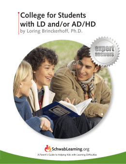 College for Students with LD and/or AD/HD