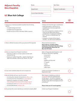 New Hire Adjunct Checklist for new hires