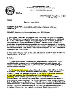 US Army Medical Command requires use of C