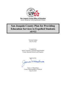 2015 Triennial Update - San Joaquin County Office of Education