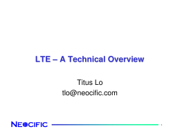 LTE – A Technical Overview - UW Department of Electrical