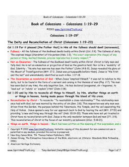 Book of Colossians - Colossians 1:19-29