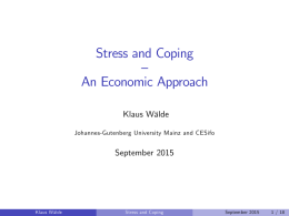 Stress and Coping