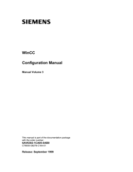 WinCC Configuration Manual