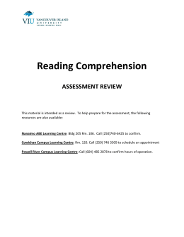 Reading Comprehension Study Materials