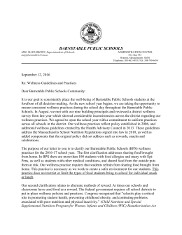 Letter Clarifying Wellness Practices in BPS