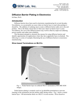 Diffusion Barrier Plating in Electronics