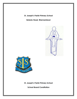 School Board Constitution - St Joseph`s Primary School