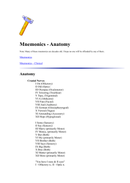 Mnemonics - Anatomy