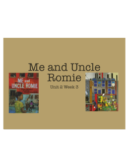 Me and Uncle Romie Unit 2 Lesson 8