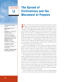 The Spread of Civilizations and the Movement of Peoples