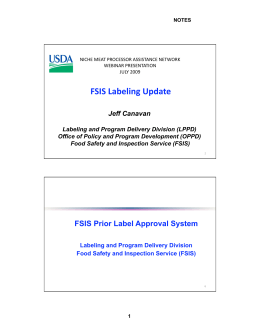 FSIS Labeling Update