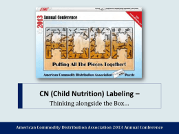 CN (Child Nutrition) Labeling –