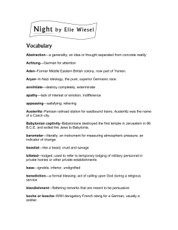 Night by Elie Wiesel Vocabulary