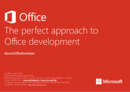 The perfect approach to Office development - MSDN