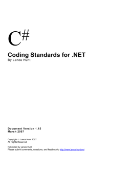 CSharp Coding Standards