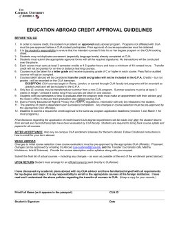 Education Abroad Credit Approval