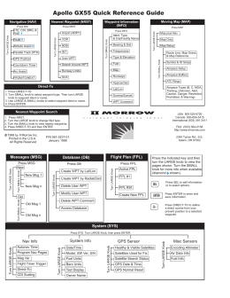 Apollo GX55 Quick Reference Guide