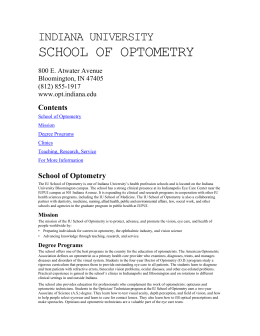 IU School of Optometry - IUPUI Campus Bulletin