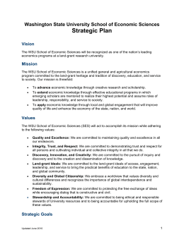 SES Strategic Plan - School of Economic Sciences