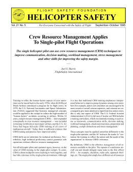 Crew Resource Management Applies to Single