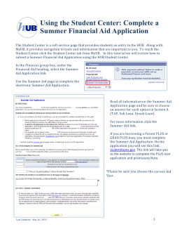 Summer Aid Application - University at Buffalo